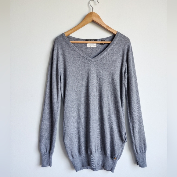 Scotch & Soda Sweaters - Maison Scotch Angora Blend Knit Grey V Neck Pullover Sweater w/ Pockets sz. 12